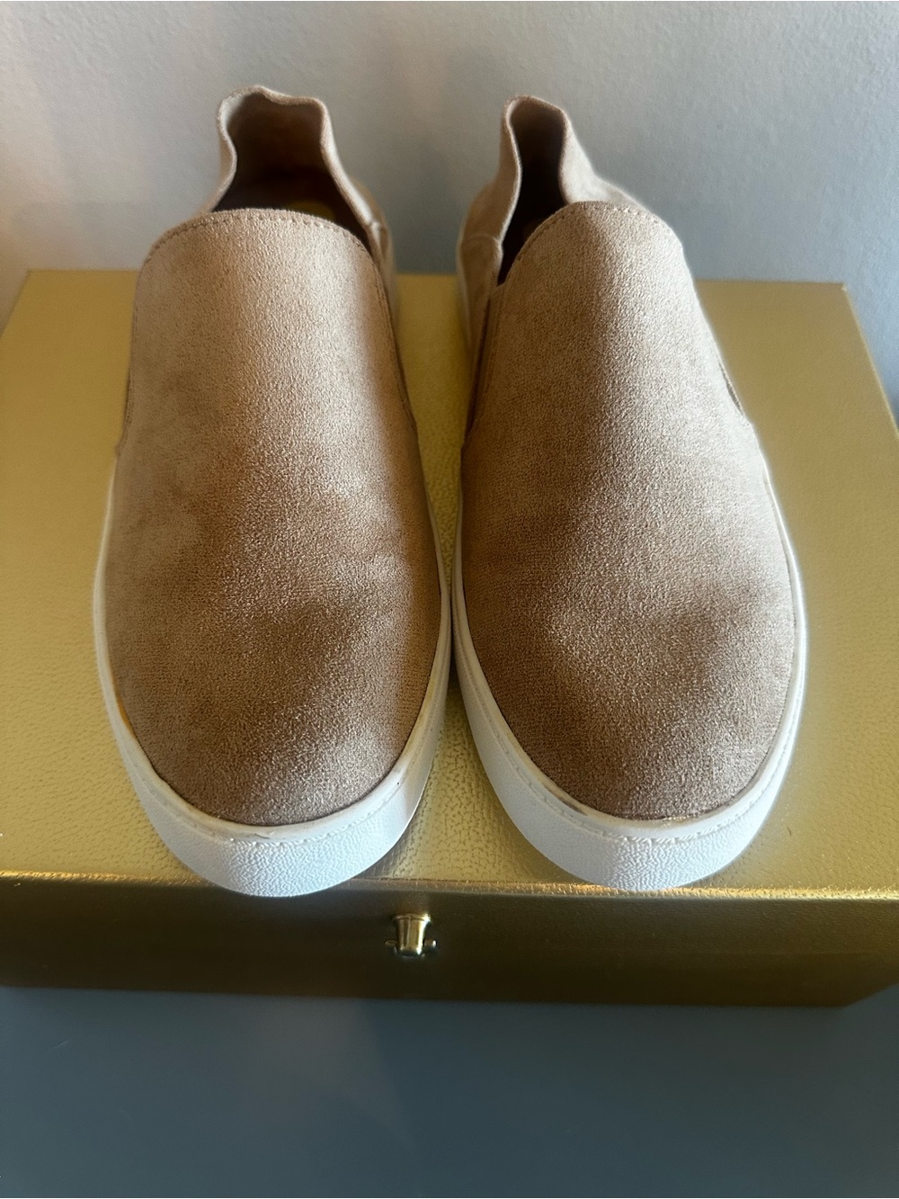 Steve Madden Women’s Fayna Suede Slip-On Sneakers. Color: Tan. Size: 9